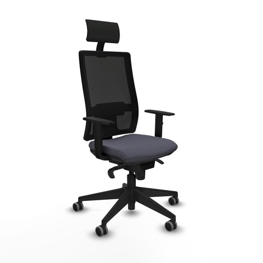 Silla de Oficina con Cabecero Piqueras y Crespo 1D066G1 Gris oscuro