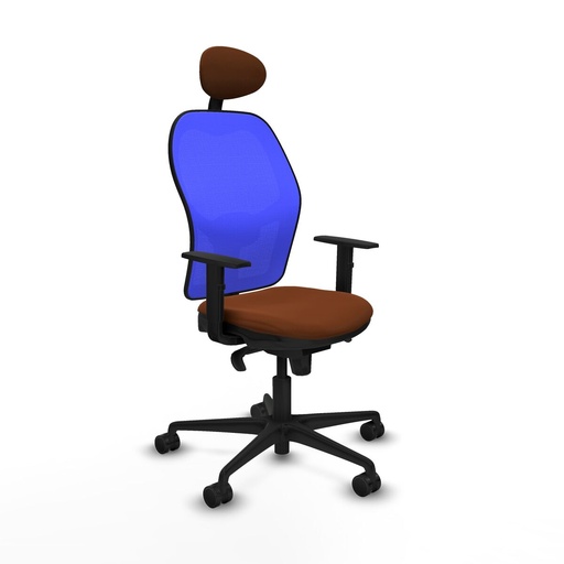 Silla de Oficina con Cabecero Jorquera Piqueras y Crespo 1D036N1 Azul Marrón