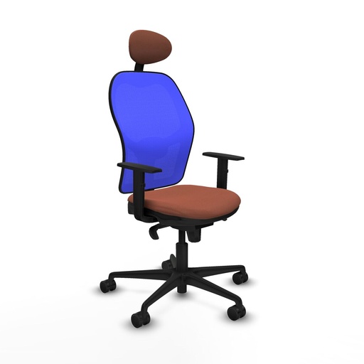 Silla de Oficina con Cabecero Jorquera Piqueras y Crespo 1D036N1 Azul Marrón