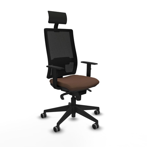 Office Chair with Headrest Piqueras y Crespo 1D066G1 Dark brown