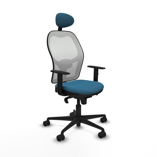 Silla de Oficina con Cabecero Jorquera Piqueras y Crespo 1D036N1 Blanco Verde petróleo