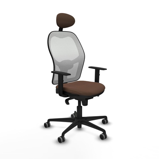 Office Chair with Headrest Jorquera Piqueras y Crespo 1D036G1 White Dark brown