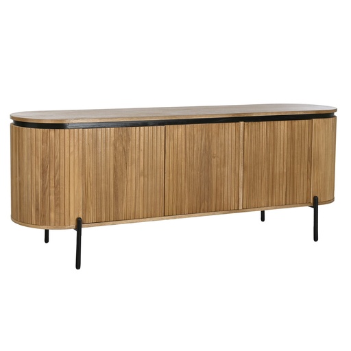 Sideboard Home ESPRIT Black Natural Metal Paolownia wood 170 x 40 x 80 cm 170 x 40 x 62 cm 170 x 40 x 60 cm