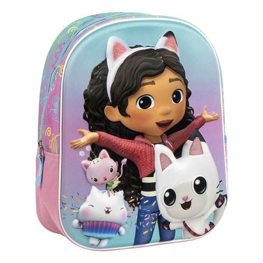 Mochila Escolar 3D Gabby's Dollhouse Rosa 25,0 x 31,0 x 10,0 cm
