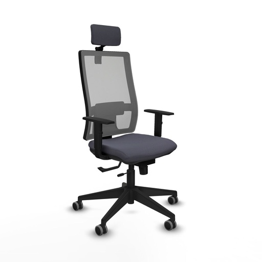 Silla de Oficina con Cabecero Horna Traslack Piqueras y Crespo 1D066G2 Gris oscuro