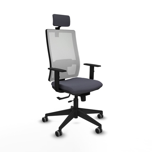Silla de Oficina con Cabecero Horna Traslack Piqueras y Crespo 1D066G2 Gris oscuro