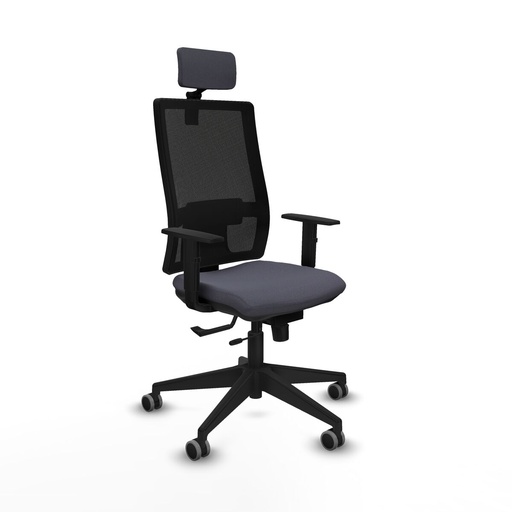 Silla de Oficina con Cabecero Horna Traslack Piqueras y Crespo 1D066G2 Gris oscuro