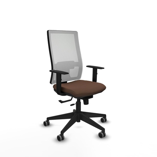 Silla de Oficina Piqueras y Crespo 1D066G0 Blanco Marrón oscuro