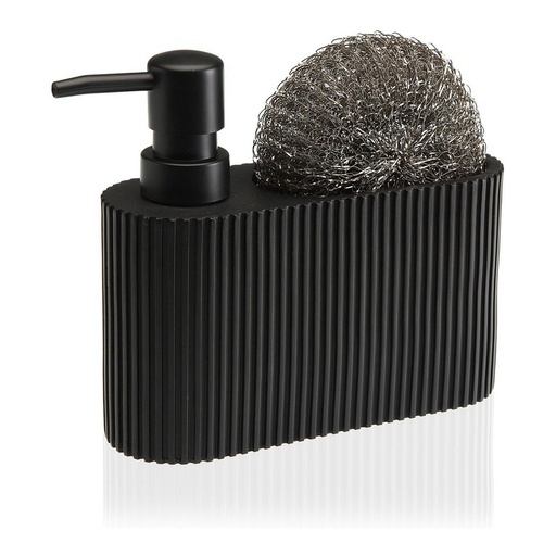2-in-1 Soap Dispenser for the Kitchen Sink Versa Resin Ceramic 5,5 x 15,5 x 16,5 cm Black