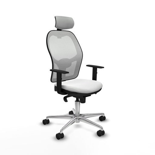 Silla de Oficina con Cabecero Piqueras y Crespo 1D086N2 Blanco