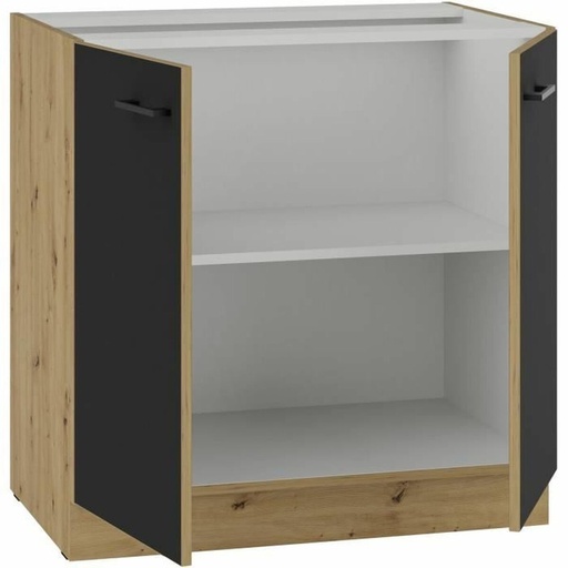 Mueble de cocina Negro noir Negro mate 80 cm