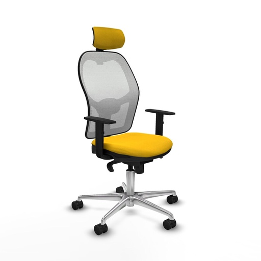 Office Chair with Headrest Piqueras y Crespo 1D086N2 Yellow