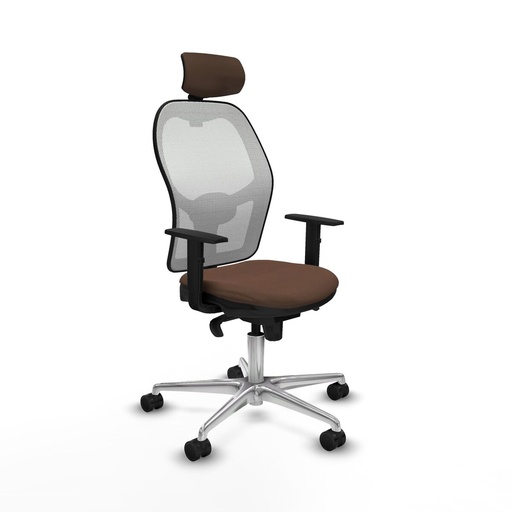 Office Chair with Headrest Piqueras y Crespo 1D086N2 White Dark brown