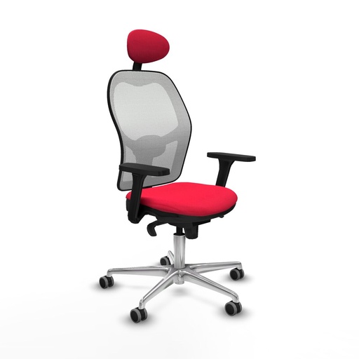 Silla de Oficina con Cabecero Piqueras y Crespo 3D086G1 Rojo