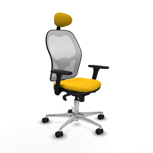 Office Chair with Headrest Piqueras y Crespo 3D086N1 Yellow