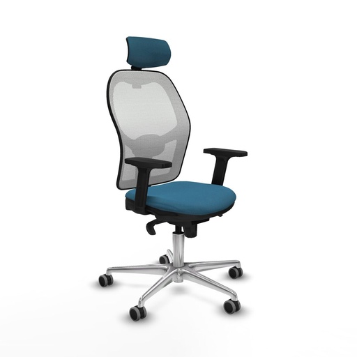 Office Chair with Headrest Piqueras y Crespo 2D086G2 White Petroleum green