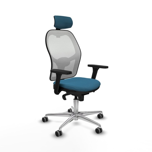 Office Chair with Headrest Piqueras y Crespo 3D086G2 White Petroleum green