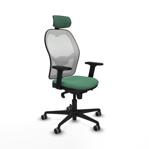 Silla de Oficina con Cabecero Piqueras y Crespo 2D036G2 Verde Esmeralda