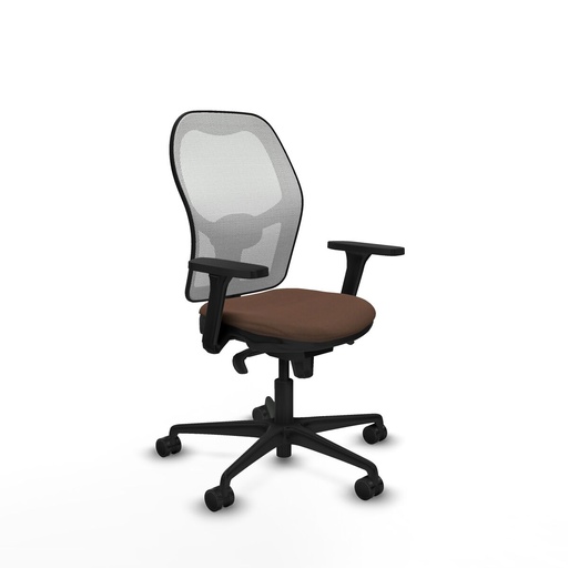 Silla de Oficina Piqueras y Crespo 3D036N0 Blanco Marrón oscuro