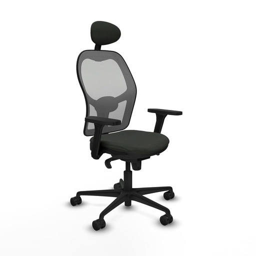 Silla de Oficina con Cabecero Piqueras y Crespo 3D036N1 Negro