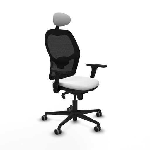 Silla de Oficina con Cabecero Piqueras y Crespo 3D036G1 Blanco