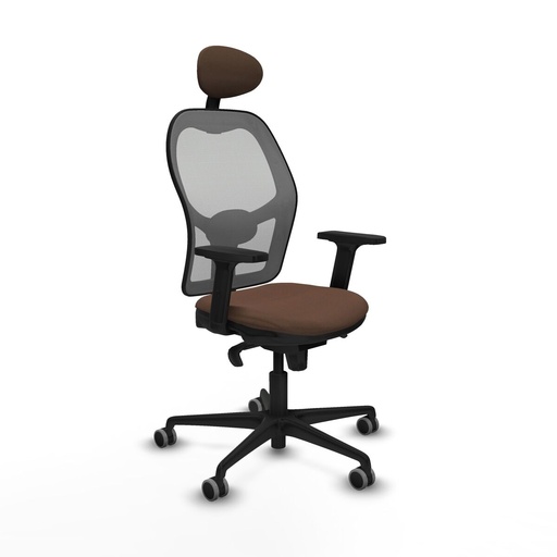Silla de Oficina con Cabecero Piqueras y Crespo 2D036G1 Gris Marrón oscuro