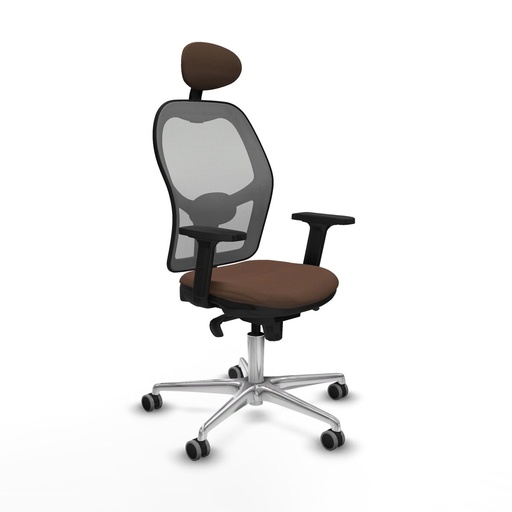 Silla de Oficina con Cabecero Piqueras y Crespo 2D086G1 Gris Marrón oscuro