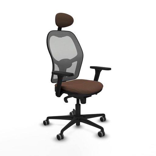 Silla de Oficina con Cabecero Piqueras y Crespo 3D036G1 Gris Marrón oscuro