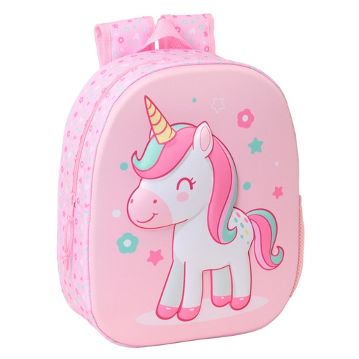 Mochila Infantil Safta Rosa 27 x 33 x 10 cm 3D