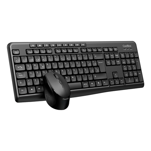 Teclado y Ratón CoolBox COO-KTR-03W Negro Qwerty Español