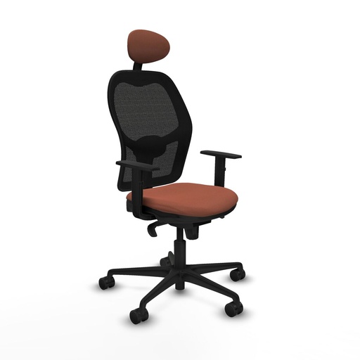 Silla de Oficina con Cabecero Jorquera Piqueras y Crespo 1D036N1 Marrón Negro