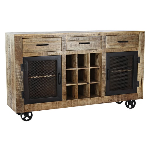Sideboard DKD Home Decor Black Grey Dark brown Metal Mango wood 150 x 43 x 90 cm