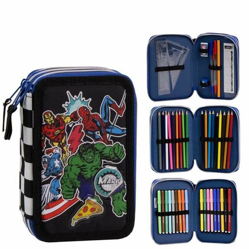 Pencil Case The Avengers Black 12,5 x 6,5 x 19,5 cm