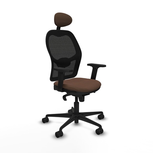 Office Chair with Headrest Jorquera Piqueras y Crespo 2D036N1 Black Dark brown
