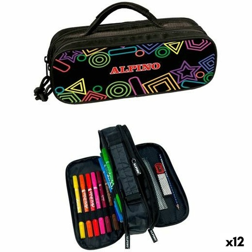 Plumier Triple Alpino Mini Black Multicolor (12 Unidades)