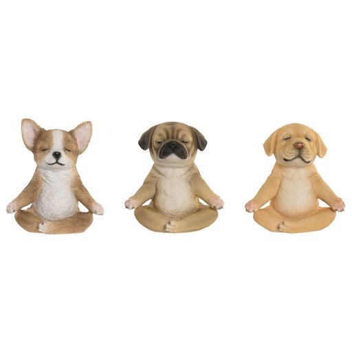 Figura Decorativa Home ESPRIT Marrón Perro 14,5 X 9,5 X 16 CM (3 Unidades)