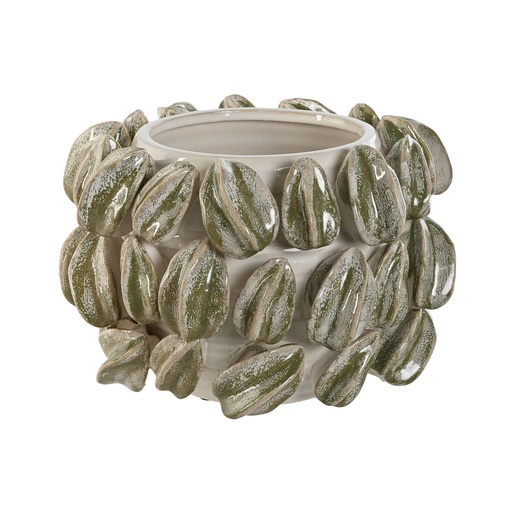 Centro de Mesa Home ESPRIT Blanco Verde Tropical 30 x 30 x 20 cm
