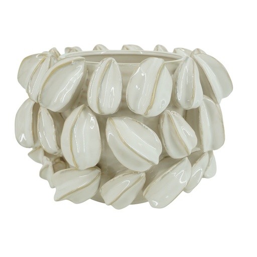 Centro de Mesa Home ESPRIT Blanco Verde Tropical 30 x 30 x 19 cm