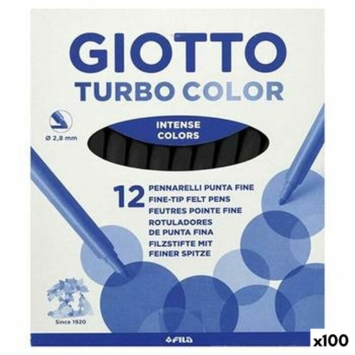Set de Rotuladores Giotto TURBO COLOR Negro 12 Piezas (100 Unidades)