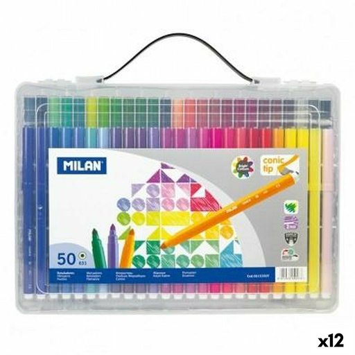 Set de Rotuladores Milan Conic Multicolor 50 Piezas (12 Unidades)