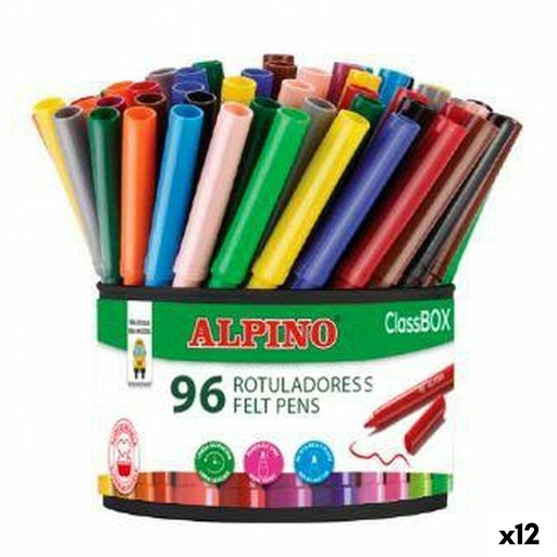 Set of Felt Tip Pens Alpino CLASSBOX Multicolour (12 Units)