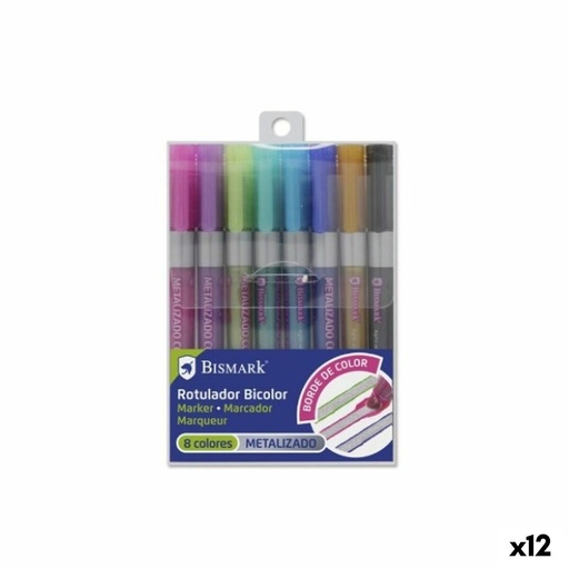 Set de Rotuladores Bismark BICOLOR Multicolor 8 Piezas (12 Unidades)