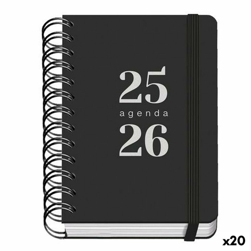 Agenda DOHE GRAMMAR Negro A6 120 x 170 mm 2025-2026 (20 Unidades)