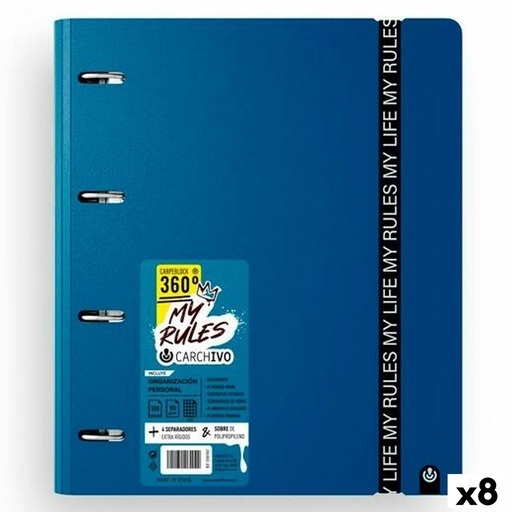 Ring binder Carchivo CARPEBLOCK 360 MY RULES Dark blue A4 (8 Units)