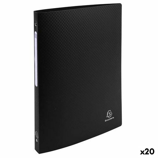Carpeta de anillas Exacompta Negro A4 (20 Unidades) (4 Unidades)