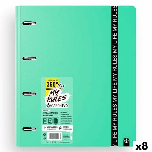 Ring binder Carchivo CARPEBLOCK 360 MY RULES Jade A4 (8 Units)