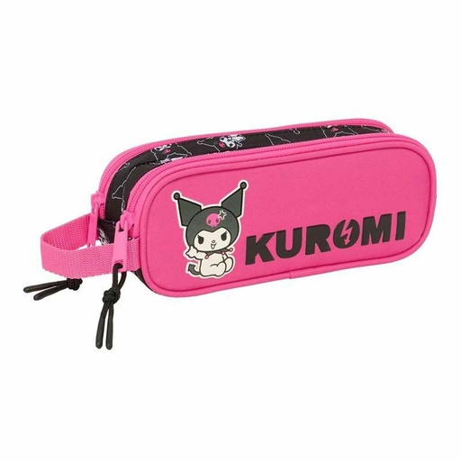 Portatodo Doble Kuromi Negro Fucsia 21 x 8 x 6 cm