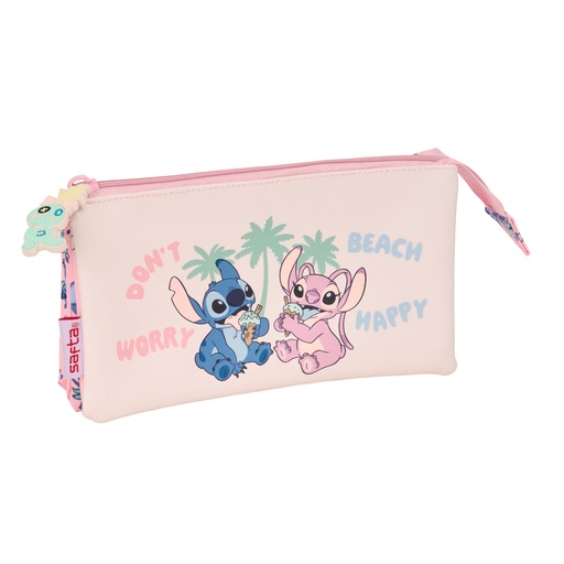 Triple Carry-all Lilo & Stitch Beach Pink 22 x 12 x 3 cm