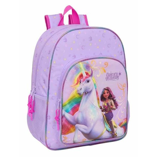 Mochila Escolar Unicorn Academy Lila 33 x 42 x 14 cm