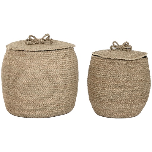 Juego de Cestas Home ESPRIT Natural Hierba marina (2 Piezas)